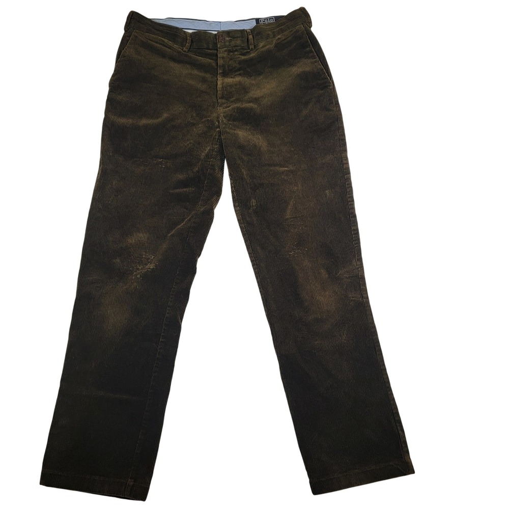 Polo Ralph Lauren Classic Fit Corduroy Pant Men's Sz 34 Olive Brown Preppy